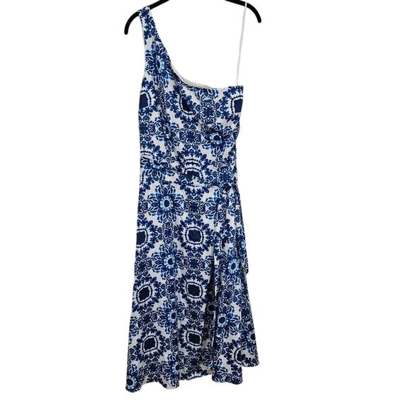 Talbots Blue and White One Shoulder Maxi Dress - Picture 6 of 10